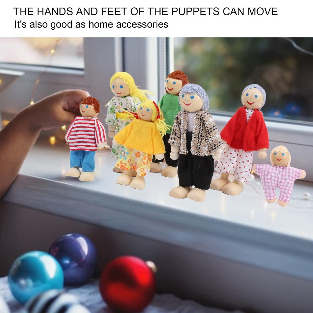 Dollhouse Little People Wooden Family Dollhouse Dollhouse Mini People Dollhouse Dolls for Pretend Figure Dollhouse Toys People, Set, Dolls, Figures,