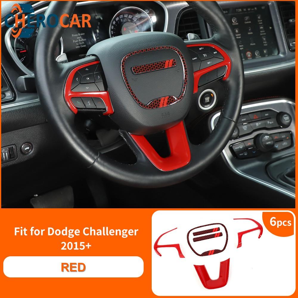 Center Steering Wheel Panel Trim Cover For Dodge Challenger 15+/Durango 14+ Red