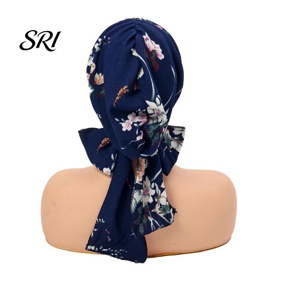 Cappello estivo leggero da donna, foulard, motivo floreale, lacci, nastro, turbante, tessuto morbido, accessorio per copricapo, cappello parasole per esterni, viaggi, ciclismo