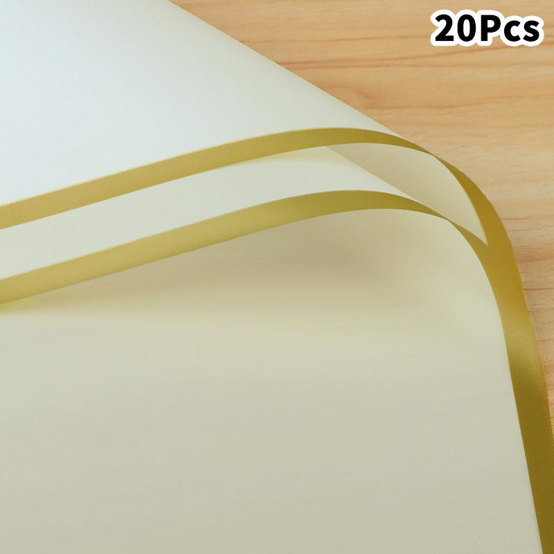 20 Stück Bunte Blumenwickler Goldener Rand DIY Geschenkstrauß Verpackungspapier Blume Wasserdicht Blume Dekoration