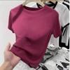 Women's Fashion Casual Summer Spring Solid Color Print Short Sleeve O-Neck Blouses Shirts