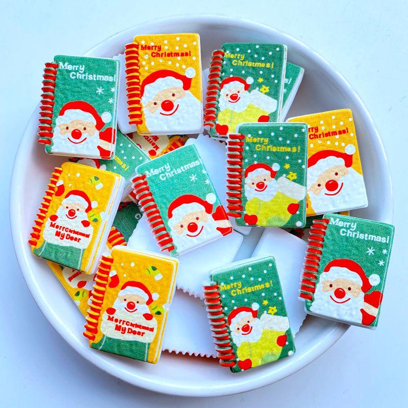 

10Pcs New Cute Mini Book Santa Series Flat Back Resin Scrapbooking DIY Jewelry Craft Decoration Accessories