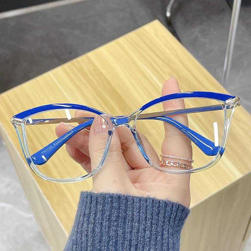 Fashion Green Cat Eye Women's Glasses Minus -2 -3 -6 TR90 Clear Lens Computer Eyeglasses New Anti Blue Light Myopia Glasses