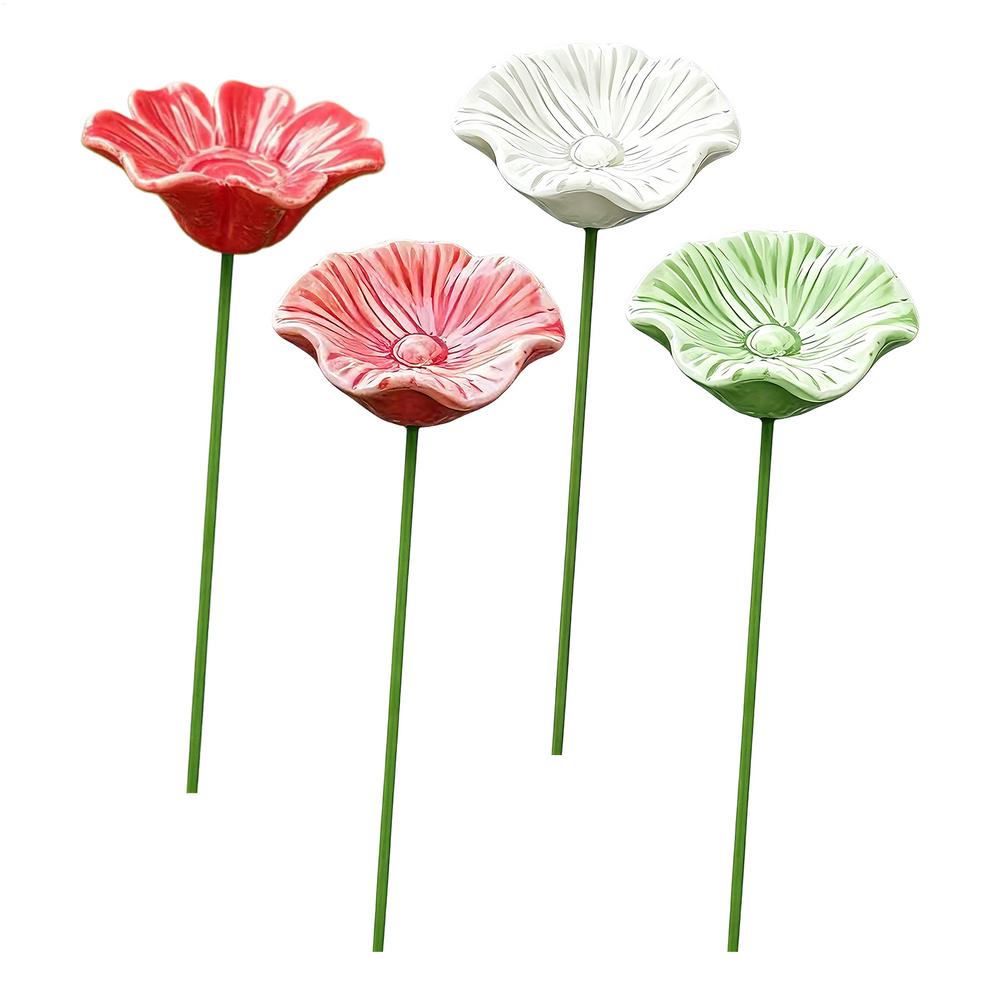 4Pcs Ceramic Bee Bath Set Durable Weatherproof Water Bowl Portable Bee Feeder Simple Bee Watering Stations For Garden Decoration