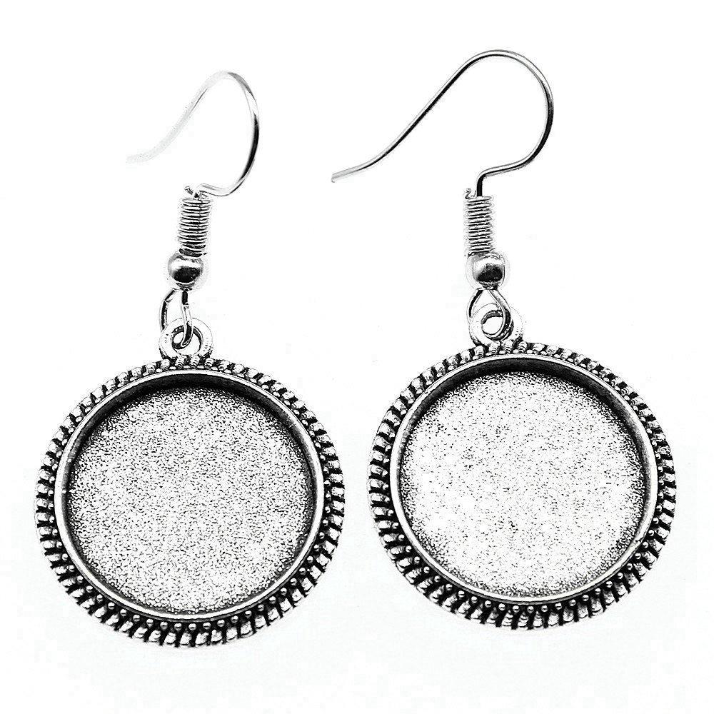 Round Cabochon Base Dangle Earrings DIY Jewelry Findings For Handmade Gifts