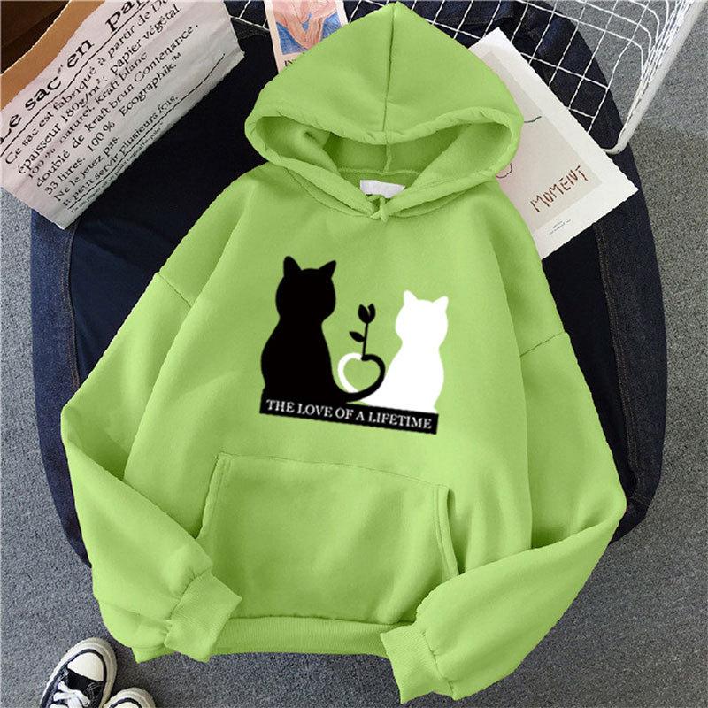 

2025 autumn and winter new hooded sweater women s velvet fashion loose pullover 5XL зелёный