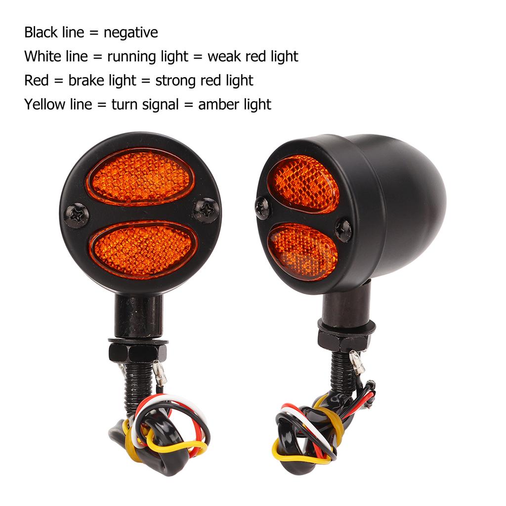 1 Pair Motorcycle LED Turn Signal Light Dual Color Indicator Blinker 12V for Motorbike