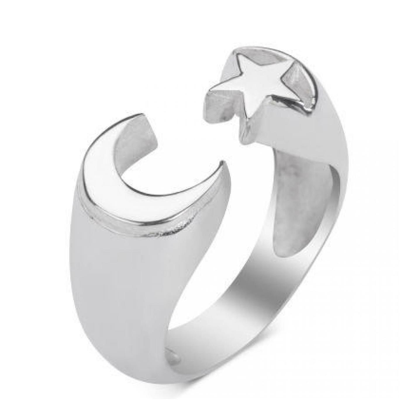 Кольцо безымянной серии с узором в виде полумесяца и звезды (Малогабаритный)