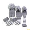 3pcs Golf Club Head Cover Knitted Styles Headcover Leisure Styles Golf Cover for Driver Protection and Longevity