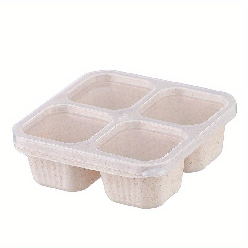 3pcs Bento Snack Boxes with Lid 4-Compartment Reusable No BPA Lunch Box Durable Meal Prep Containers for School Work Travel