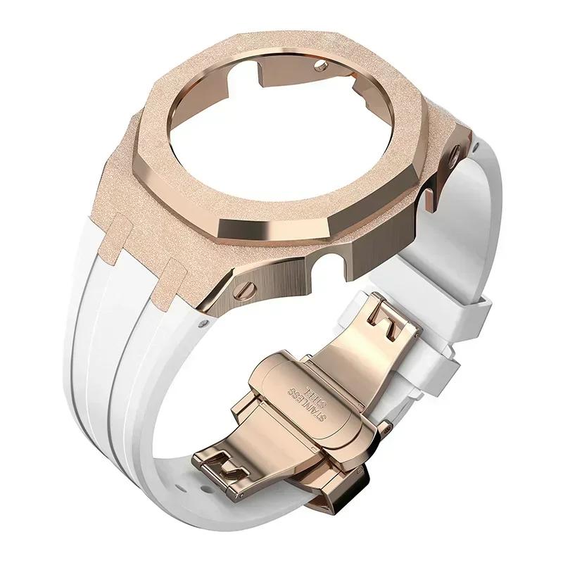 Zestaw modyfikacyjny Gen4 do Casioak GM2100 Metalowa obudowa ze stali nierdzewnej Gumowy pasek Zestaw do modyfikacji Akcesoria Casioak GM-2100 ze śrubami