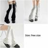 Cotton Hottie Leg Warmers Lace Up Closure Multicolor Lace Up Leg Warmers Cosplay High Tube Style High Tube Leg Warmers JK Girl