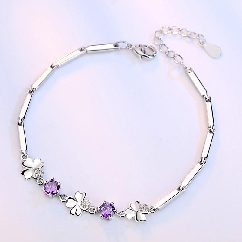 Women's Infinity Heart Clover Plum Blossom Sliding Bracelet - Fashionable Jewelry Gift for Girls Ladies