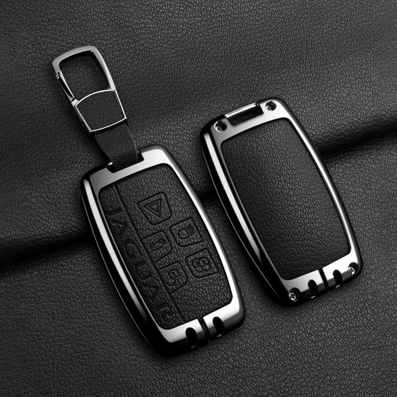 Car Key Case Cover for Jaguar XF XJ XE S-Type F-Type X-Type F-Pace I-Pace E-Pace Android XFR XKR Zinc Alloy Leather Keychain