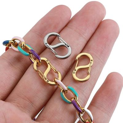 Fibbia a molla a doppia estremità di tipo S da 5 pezzi, design a doppia apertura, per accorciare la collana, connettore per bracciale, chiusura per creazione di gioielli