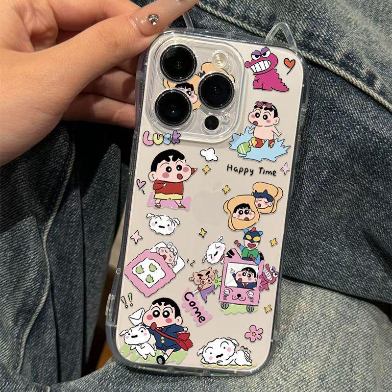Cat Ear Clear Soft Phone Case for Apple 17PRO, 161513promax, and 12