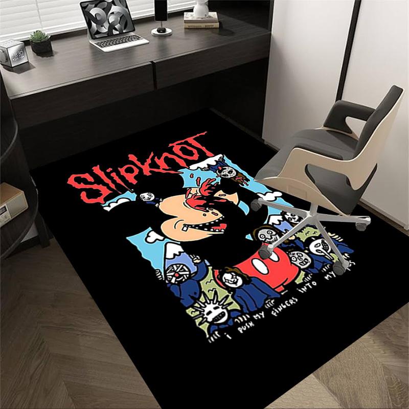 

1pc Slipknot Mickey Home Office, Durable Polyester Floor Mat with Easy, Office Decor, Urban Style, Nonslip Backing, Highquality Fabric 60cm by 90cm