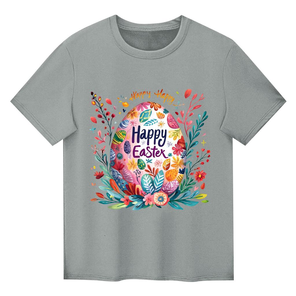 Barn Tryckt Kortärmad Rundhalsad Casual Bekväm Lös Lätt Topp