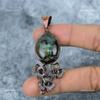 Round Labradorite Stone Copper Unique Anniversary Wedding Electroformed Pendant VP-16