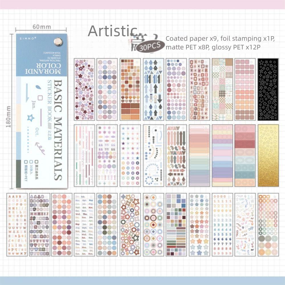 

30Sheets Self Adhesive Stationery Envelope Sticker Cute Hand Ledger Stickers School Supplies Style B