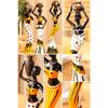 Beautiful Finish Uniquely Hand Crafted Home Dcor African Tribal Women Art Piece - (Set of 3, Multicolour), Resin