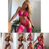 Elegant Women Sexy Lingerie Nightwear Dress Babydoll G-string Lace Bra Set For Romantic Evenings