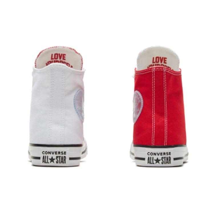 Converse Lo Fearlessly Comfortable Versatile Fashion High Waist Leather High Top Canvas Shoes Women sneakers Red White 567310C
