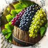 Round Iron Wall Plaque 7.8 Inch 2D Grapes Art Home Decor Gift