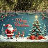 Xmas Decor Banner Colorful Ornaments Festive Banner Christmas Decoration Banner Reindeer Pattern For Family Party Christmas Eve