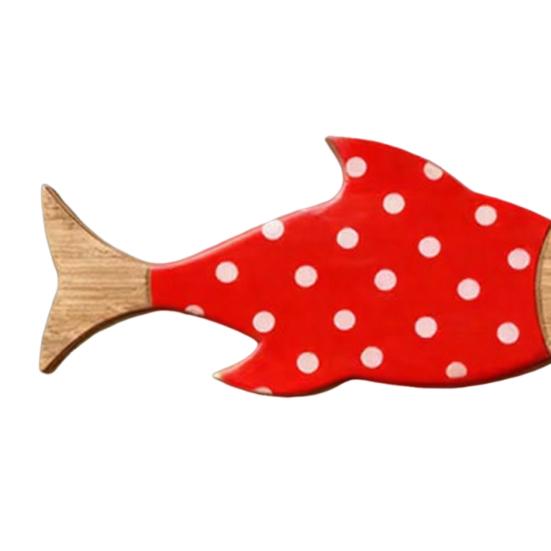 3 Pcs Wood Fish Nautical Wall Decor, Rustic Hanging Tropical Fish Sculpture, Vintage Beach Coastal Theme Fish Wall Art for Lake House, Bathroom,