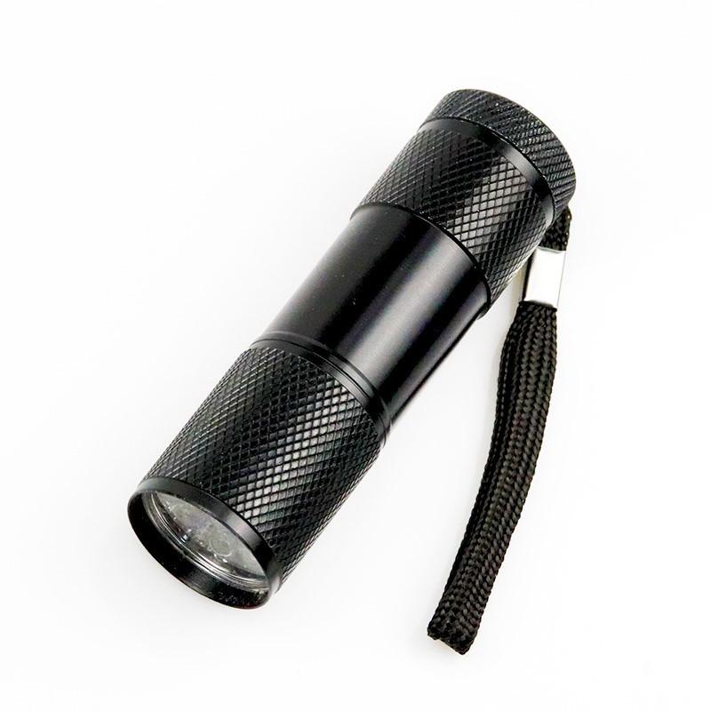 1/2/5Pcs 395nm UV Flashlight, 9LED Purple Light Anti-Skid Torch with Rope, Professional Portable Gadget