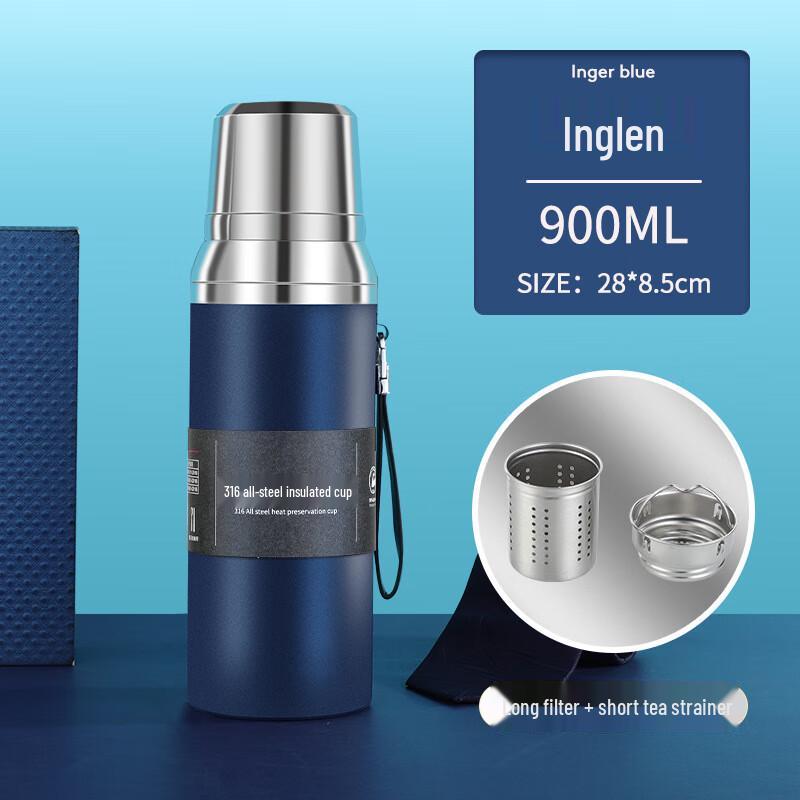 TLAKEHO Outdoor 316 Stainless Steel Insulated Mug with Tea Infuser