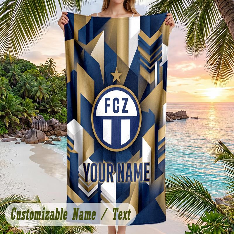 Asciugamano da Spiaggia Stampa FC Zürich Nome Personalizzato Testo Asciugamano Morbido per Piscina