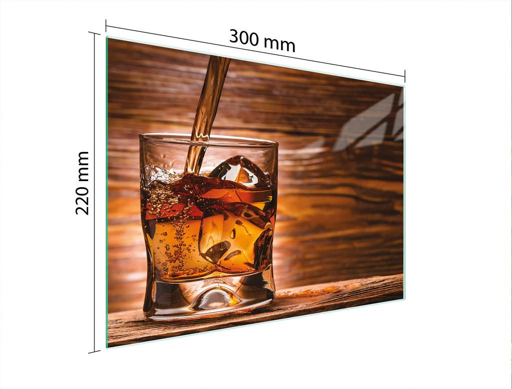 SZKLANA DESKA DO KROEJNIA 30x22 WHISKY