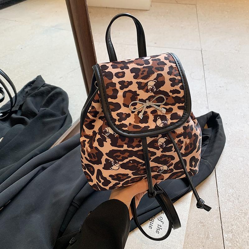 Women Leopard Print PU Backpacks  Female School Bags for Teenage Girls  Backpack   Animal Trend