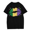 Women's Casual Carnival Print T-Shirt Round Neck Pullover Short Sleeve Top
