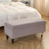 Plush Silver Fox Fur Storage Stool Cover with Flip-Top