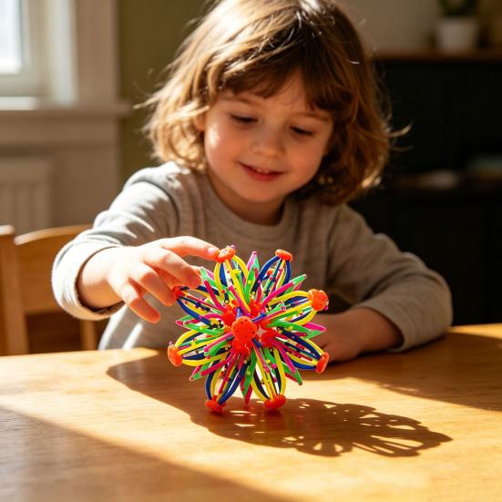 Magic Telescopic Ball for Kids Adults Expandable Deformable Sensory Fidget Ball Colorful Plastic Hand Exercise And Anxiety Relief