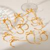 Golden Snake Bone Chain Bow Earrings For Women Fashion Versatile Dainty Ear Jewelry