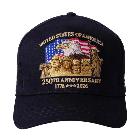 USA 250th Anniversary 1776-2026 Embroidered Patriotic Hat Adjustable Fit Patriotic