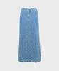 MARINE SERRE (W) Moon Laser Denim Long Skirt Light Blue