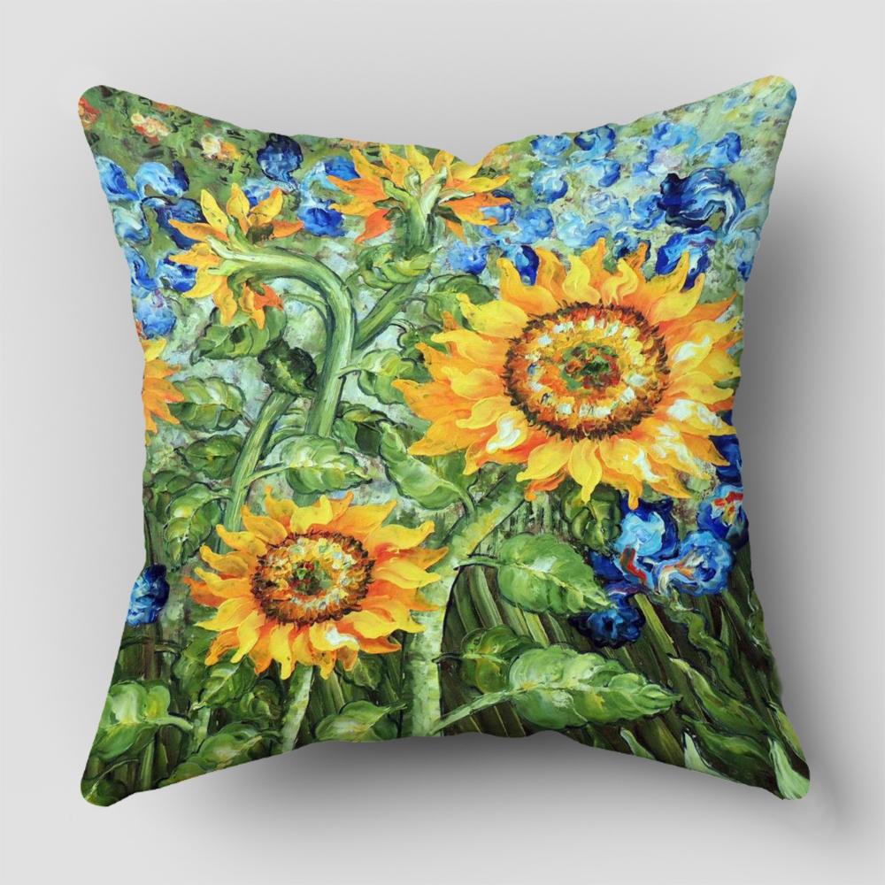 Van Gogh Oil Painting Print Collection Decorative Pattern Home Pillowcase Square Office Decor Cushion Cover pillow cases