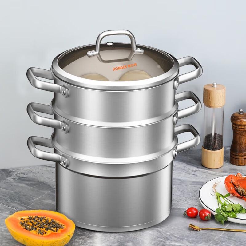 Kangbahe 28cm 3-Layer 304 Stainless Steel Steamer Pot