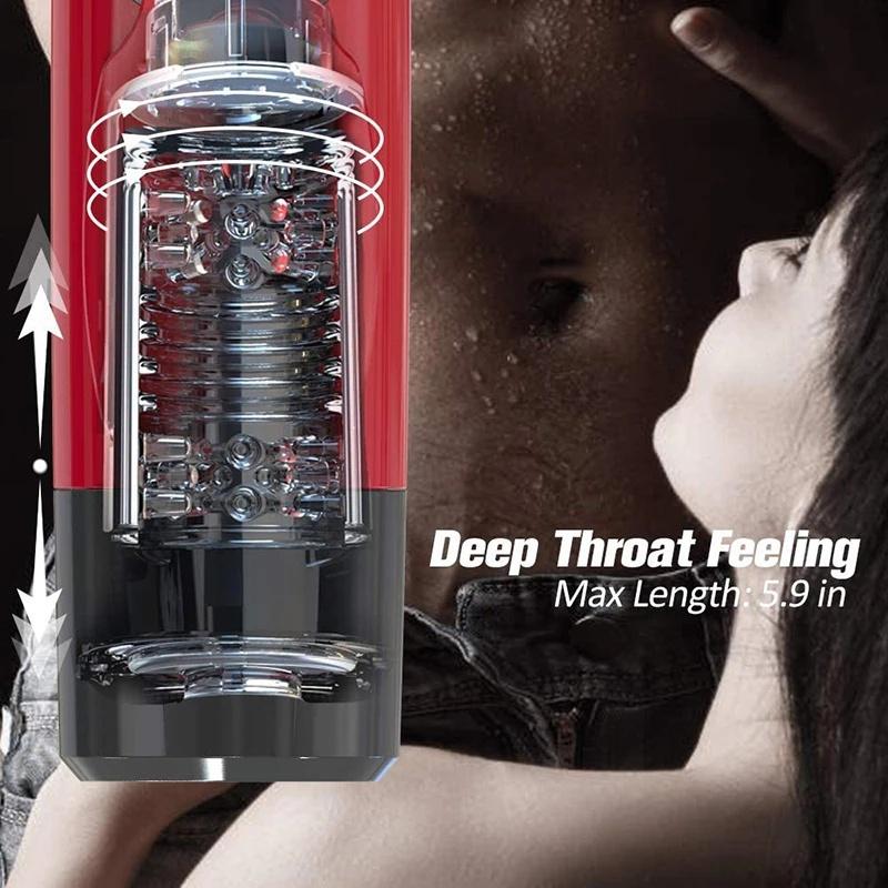 Automatický teleskopický rotační mužský masturbátor 7 nastavitelných režimů Pussy Adult Masturbator Cup Elektrická Climax sexuální hračka pro muže