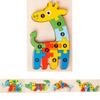 Holz 3D Tier Puzzle Spielzeug für Kleinkinder Elefant, Krokodil, Delfin, T-Rex, Giraffe