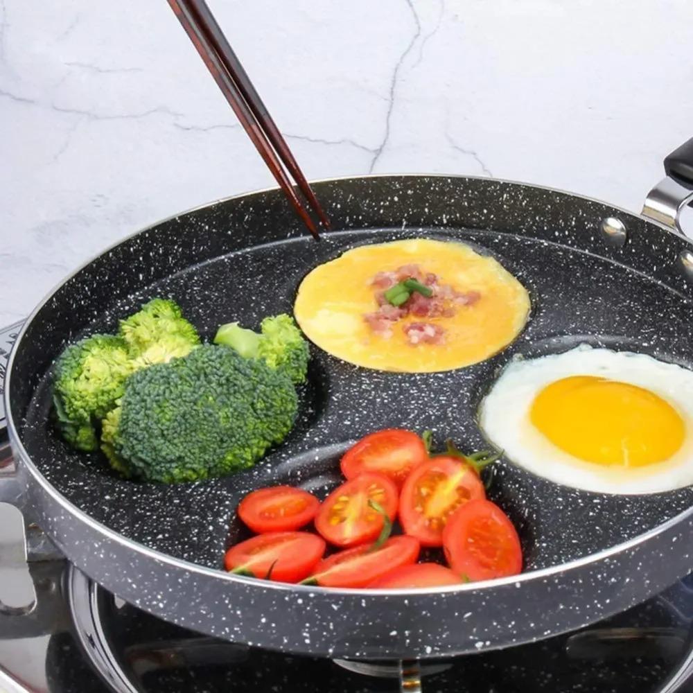 4 Hole Breakfast Egg Pan Round Egg Cooker Durable Egg Frying Pan  Burger Shop