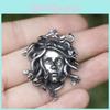 Mythology Medusa Gothic Pendant Necklace With Zinc Alloy Charm For Daily