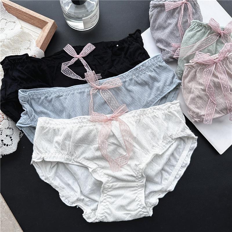 Damen Frühling und Sommer Reizvolle Eis-Seide Spitze Mesh Baumwolle Sexy Hüftunterwäsche