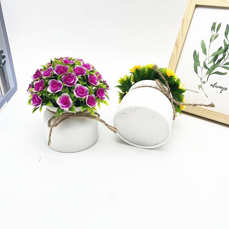 Mini Rose Plastic Potted Plant Bonsai For Wedding Photography And Home Decor