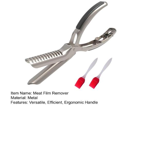 Rib Membrane Remover Cleaning Brush Set Stainless Steel Rib Preparation Kit Professional Grade Meat Film Remover BBQ Tools